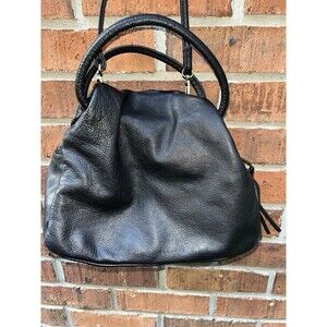 HOBO  Leather Satchel Crossbody Convertible Shoulder Hand Bag Black